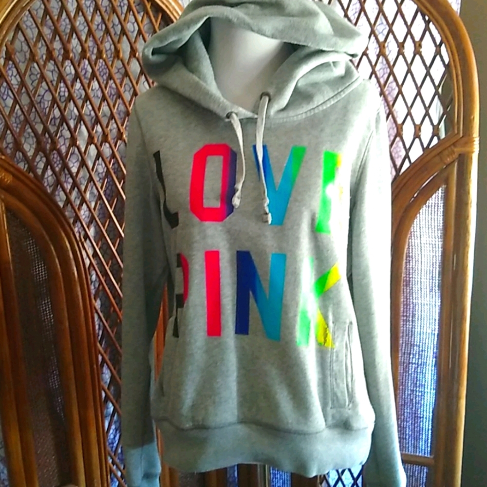 Pink Victoria's Secret Hooded Sweatshirt ~ Small